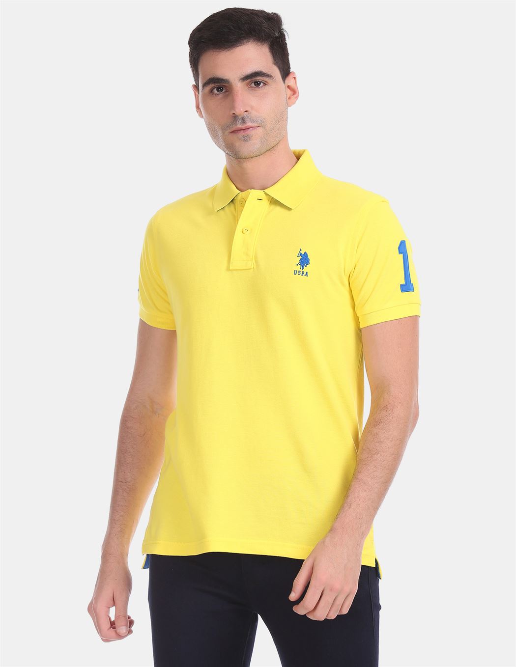 U.S.Polo Assn. Men Casual Wear Yellow T-Shirt